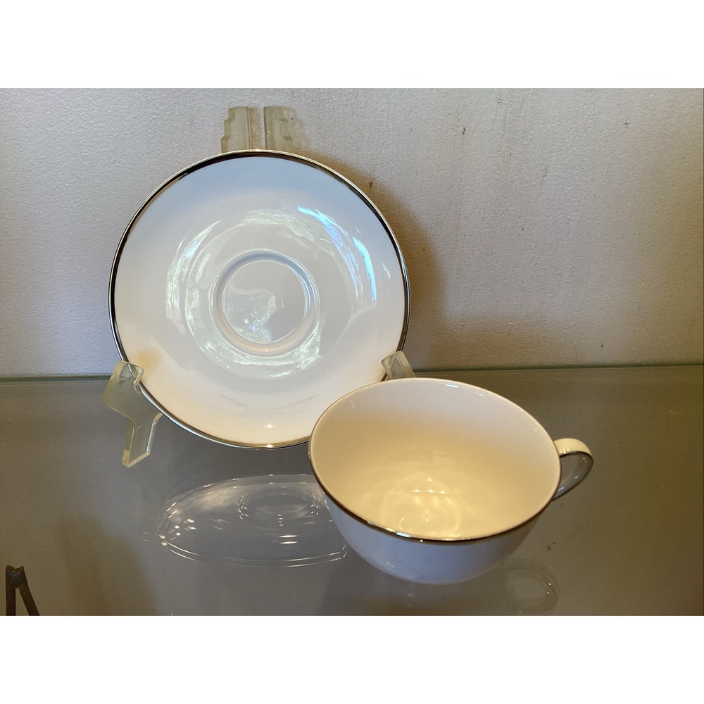 Noritake Ivory China Cup And Saucer Set "Ivonne" Pattern 23 Sets Available